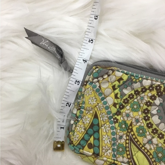 Vera Bradley larger wristlet green gray yellow turquoise brown - Picture 3 of 9